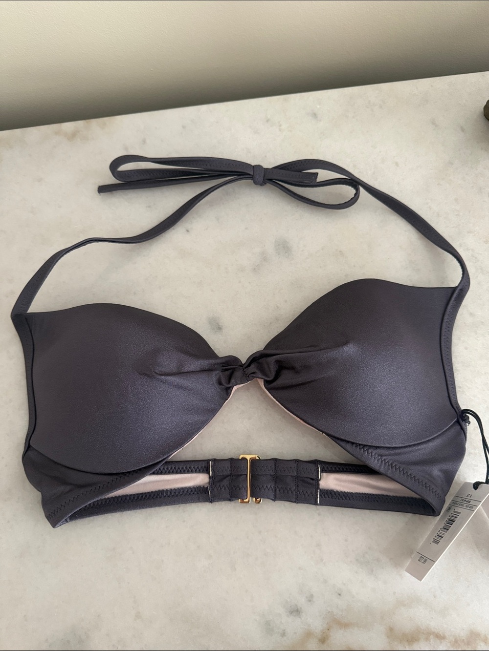 Shade & Shore purple steel lightly lined bikini top